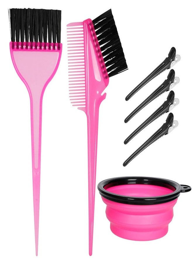 MOONMINI Hair Dye Color Brush and Bowl Set, Color Bowl Brushes Tool Mixing Bowl Kit Tint Comb for Hair Tint Dying Coloring Applicator (Pink&Black) - Image 1
